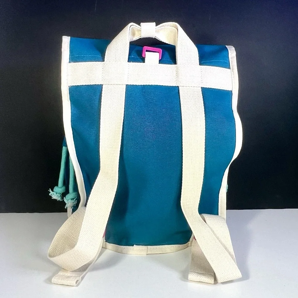 Disney ENCANTO x CAMP Canvas Flap Backpack Bag‎ Embroidered Poms NWT